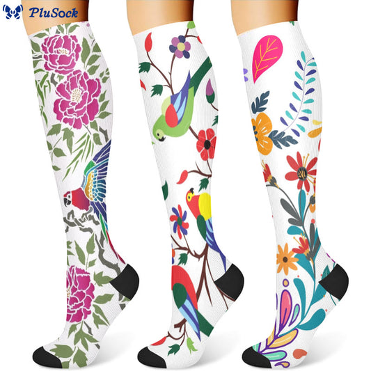 Flower Parrot Kompressionsstrümpfe (3 Paar) - image 1