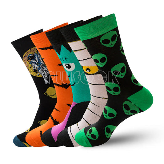 Halloween-Socken aus Baumwolle (5 Paar) - Mehrfarbig - EU38-45 (US5-11) - image 0