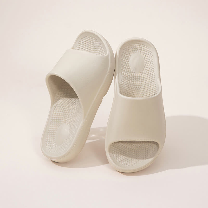 Einfarbige EVA-Hausschuhe mit dicker Sohle - Beige - EU44-45 (US10-11) - image 8