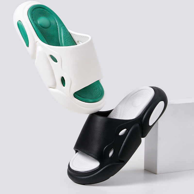 Rutschfeste Home Slides mit Farbblock-Fußgewölbeunterstützung - image 2