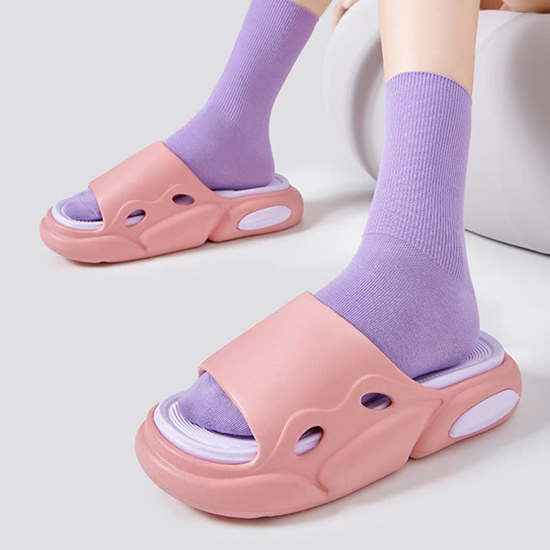 Rutschfeste Home Slides mit Farbblock-Fußgewölbeunterstützung - image 4
