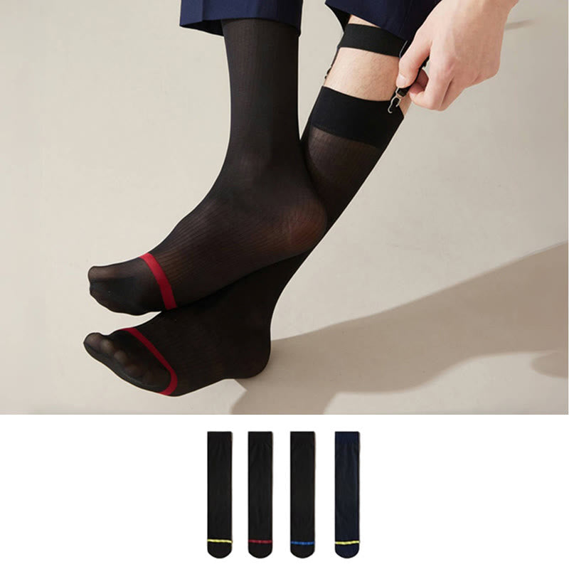Crew-Socken aus Eisseide im Business-Stil in Übergröße (4 Paar)