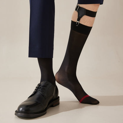 Crew-Socken aus Eisseide im Business-Stil in Übergröße (4 Paar)