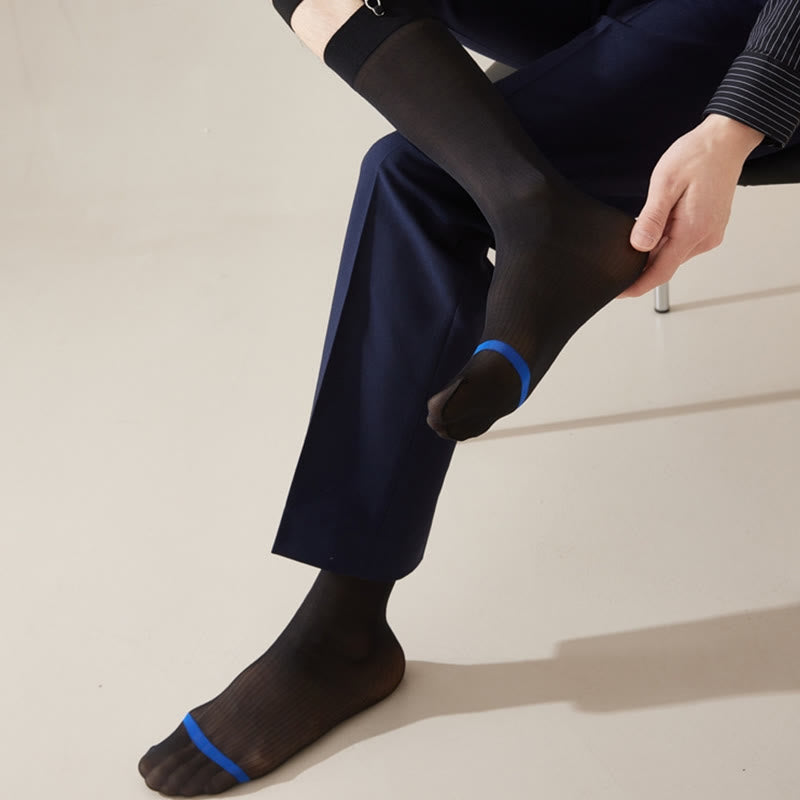 Crew-Socken aus Eisseide im Business-Stil in Übergröße (4 Paar)