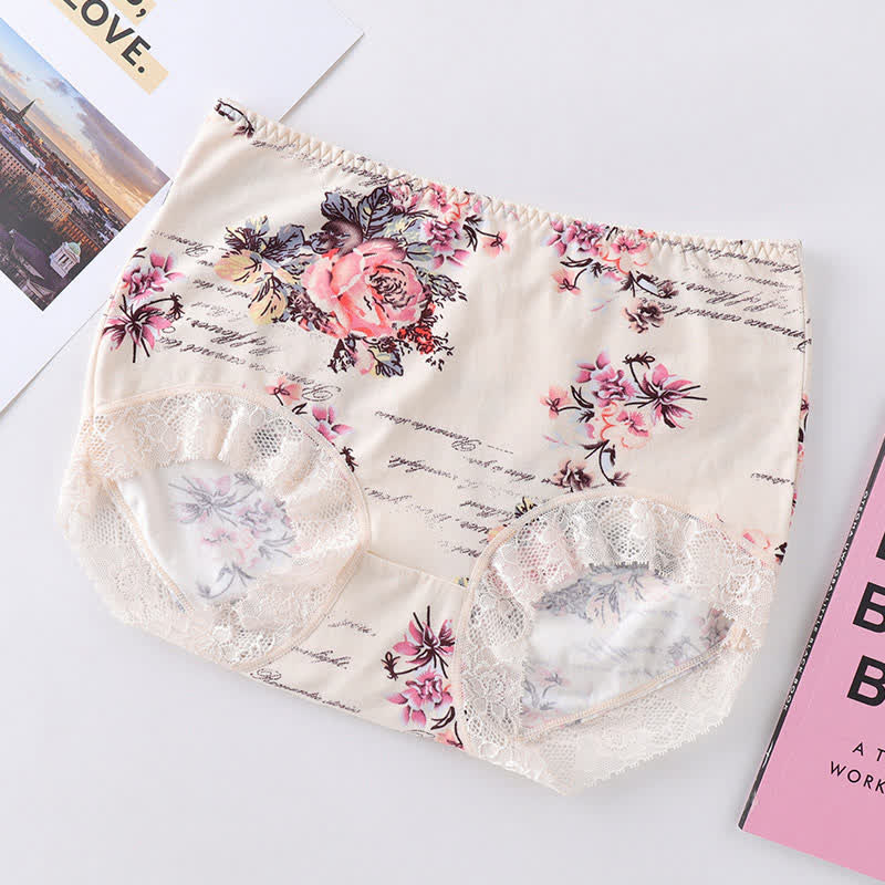 Luxuriöser Slip mit Spitzen-Blumendruck (2er-Pack)