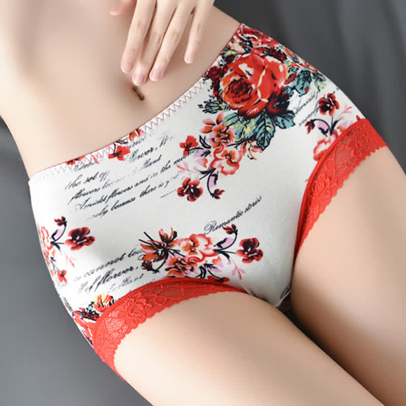 Luxuriöser Slip mit Spitzen-Blumendruck (2er-Pack)