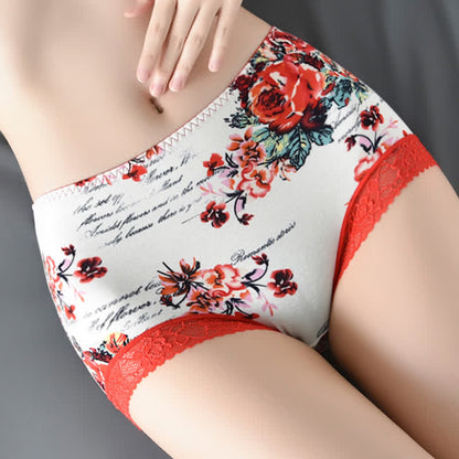 Luxuriöser Slip mit Spitzen-Blumendruck (2er-Pack)