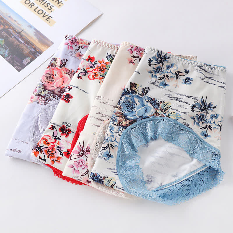 Luxuriöser Slip mit Spitzen-Blumendruck (2er-Pack)