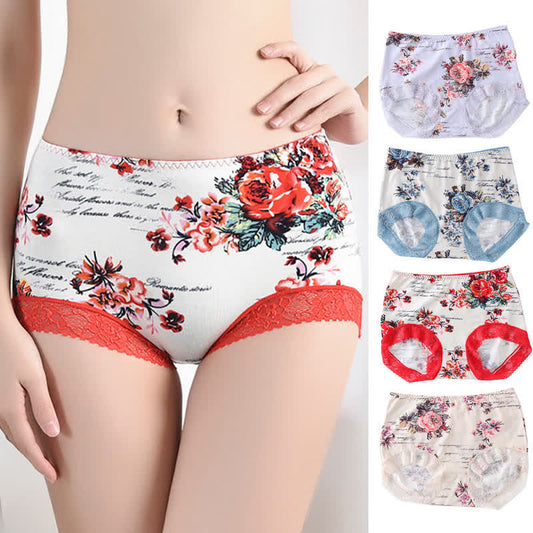 Luxuriöser Slip mit Spitzen-Blumendruck (2er-Pack)