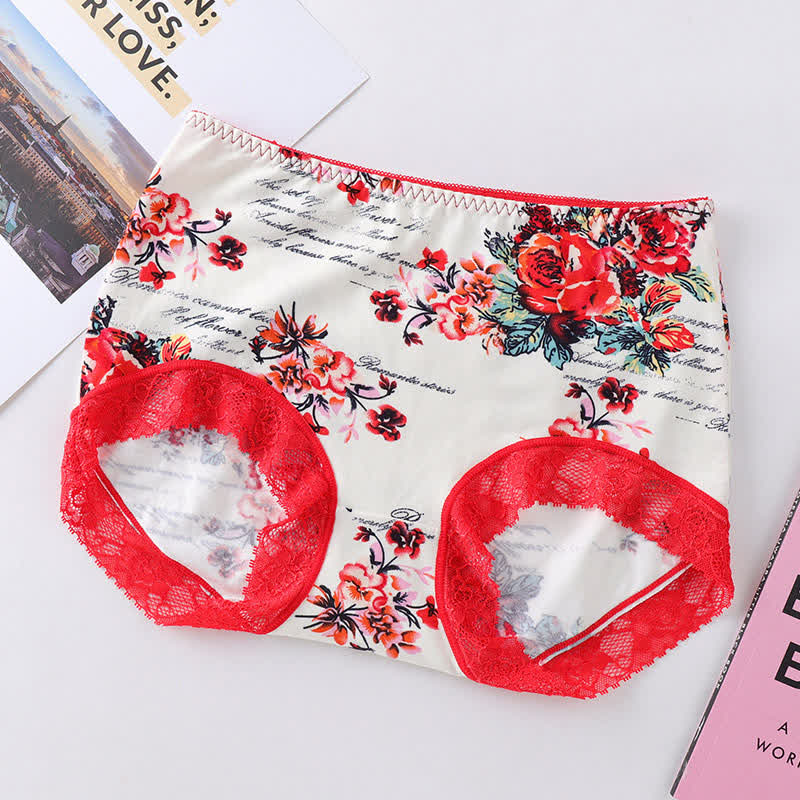 Luxuriöser Slip mit Spitzen-Blumendruck (2er-Pack)