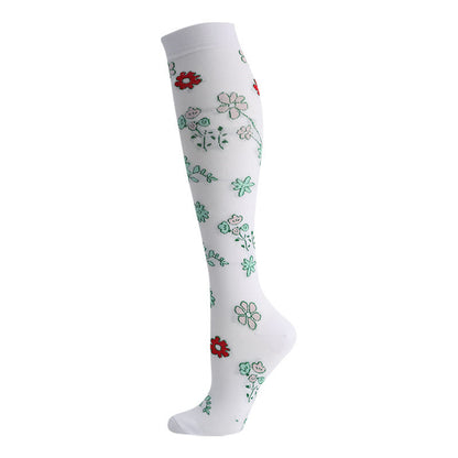 Süße Kompressionsstrümpfe mit Katzen-, Vogel- und Blumenmotiv (6 Paar) - image 1