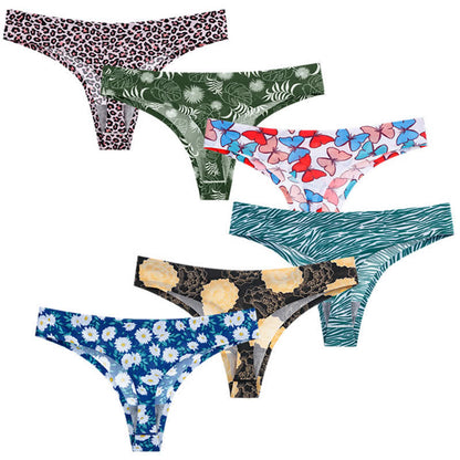 Sexy Tangas mit niedrigem Bund, nahtlos bedruckt (3er-Pack)