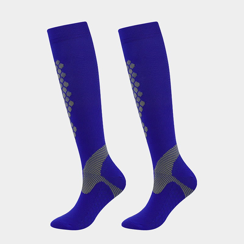 Sport-Kompressionsstrümpfe mit Rautengittermuster (3 Paar) - Blau - EU38-41 (US8-11) - image 5