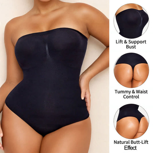 Ultraleichter, trägerloser, nahtloser Shapewear-Bodysuit zur Bauchstraffung