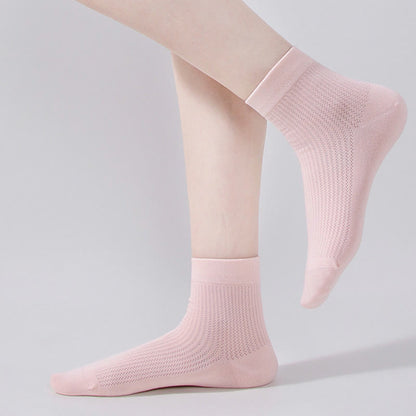 Einfarbige Viertelsocken aus Baumwollnetz (7 Paar)