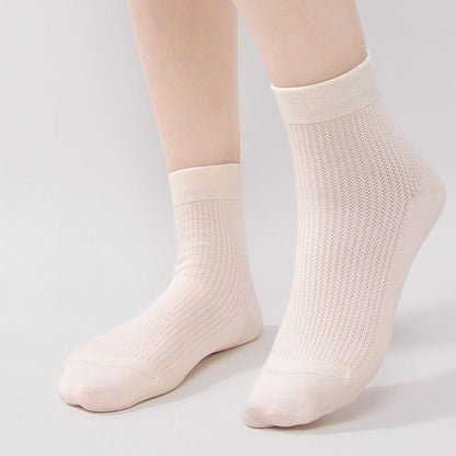 Einfarbige Viertelsocken aus Baumwollnetz (7 Paar)