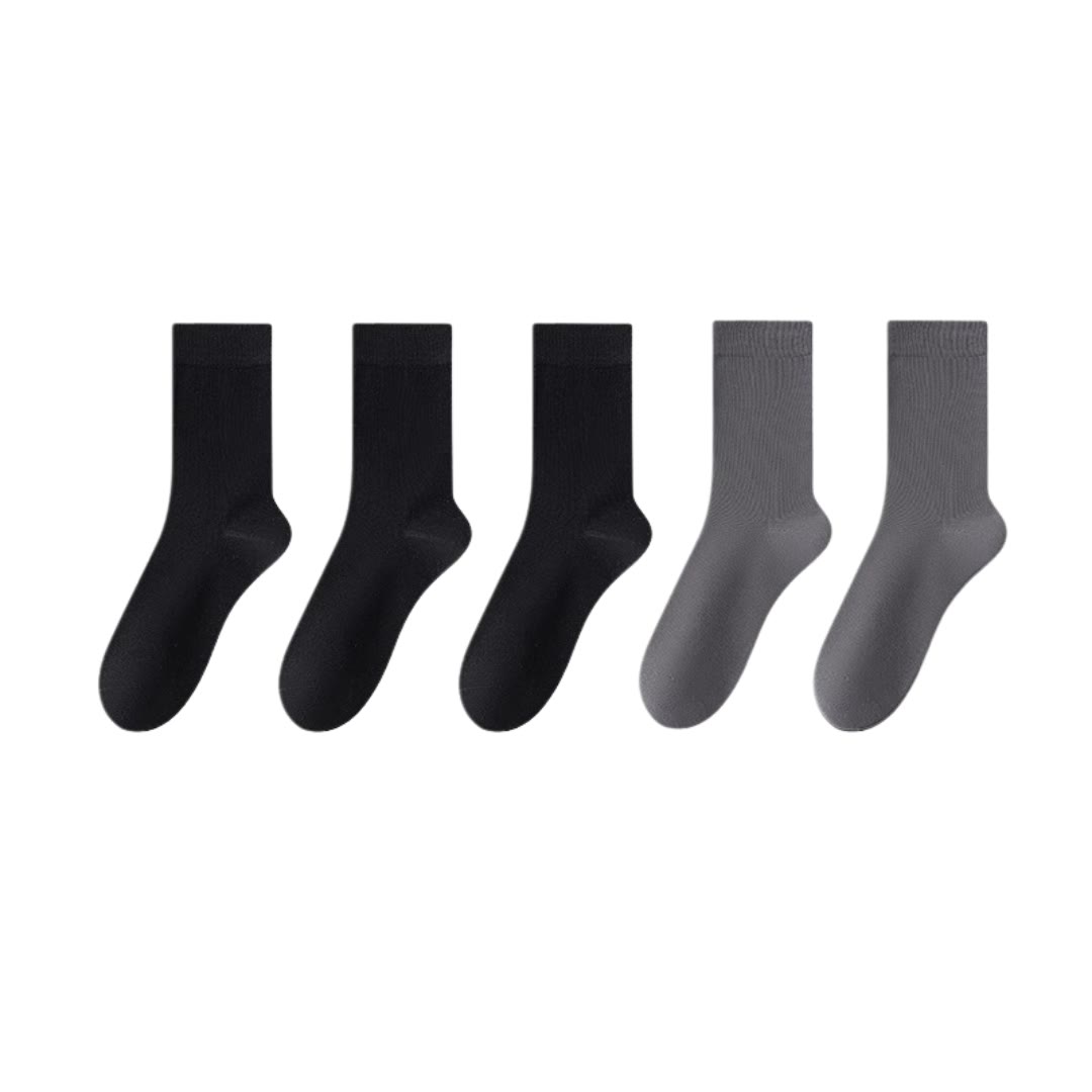 Stilvolle Viertelsocken aus Baumwolle (5 Paar) - Schwarz*3+Dunkelgrau*2 - EU39-45 (US6-11) - image 15