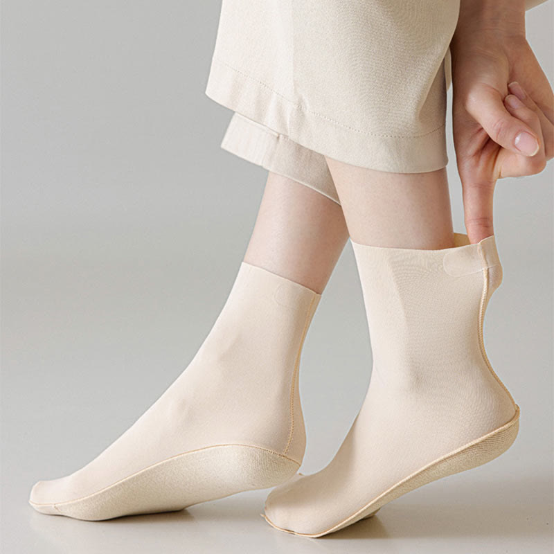 Einfarbige Viertelsocken aus Eisseide in Übergröße (6 Paar)