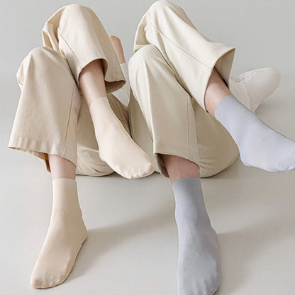 Einfarbige Viertelsocken aus Eisseide in Übergröße (6 Paar)