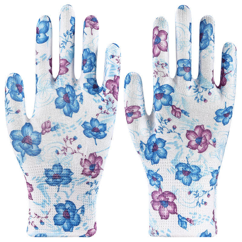 Bedruckte Gartenarbeitshandschuhe aus Nylonstrick (12 Paar) - Blau - Einheitsgröße - image 11