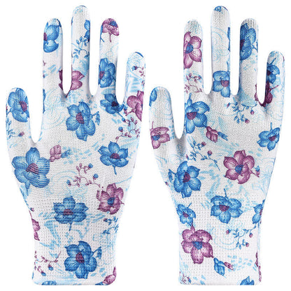 Bedruckte Gartenarbeitshandschuhe aus Nylonstrick (12 Paar) - Blau - Einheitsgröße - image 10