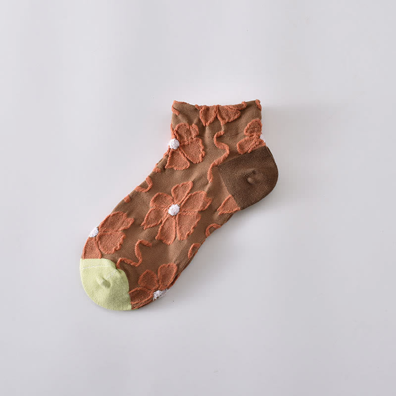 Elegante Blumen-Söckchen (5 Paar)