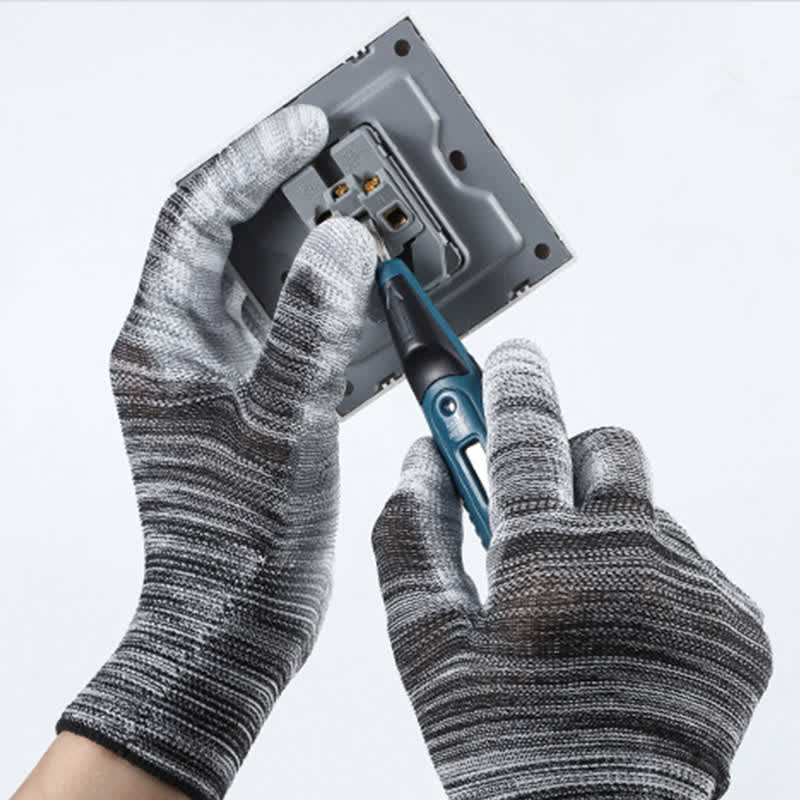 Gestreifte, verschleißfeste, rutschfeste Arbeitsschutzhandschuhe (24 Paar)