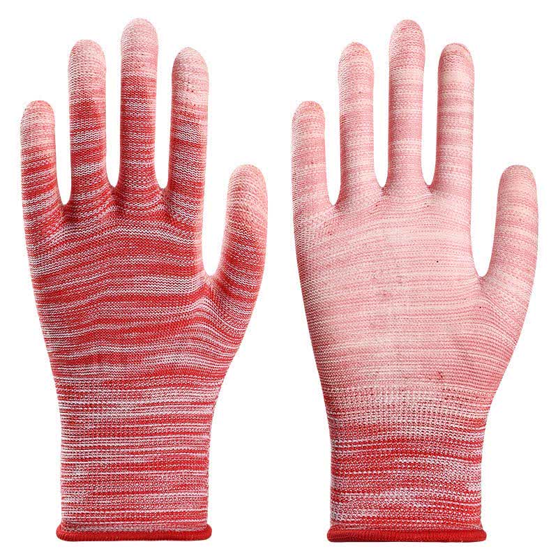 Gestreifte, verschleißfeste, rutschfeste Arbeitsschutzhandschuhe (24 Paar) - Rot - L - image 11