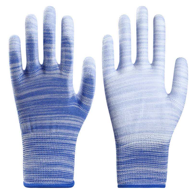 Gestreifte, verschleißfeste, rutschfeste Arbeitsschutzhandschuhe (24 Paar) - Blau - L - image 9