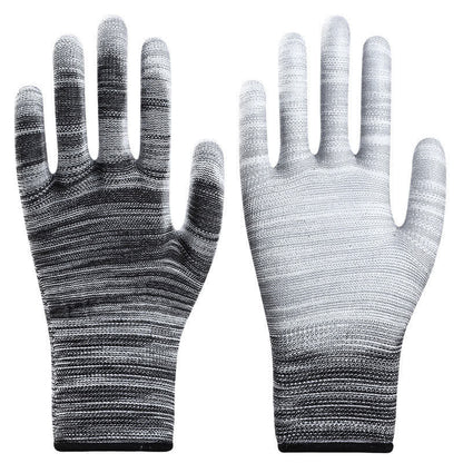 Gestreifte, verschleißfeste, rutschfeste Arbeitsschutzhandschuhe (24 Paar)
