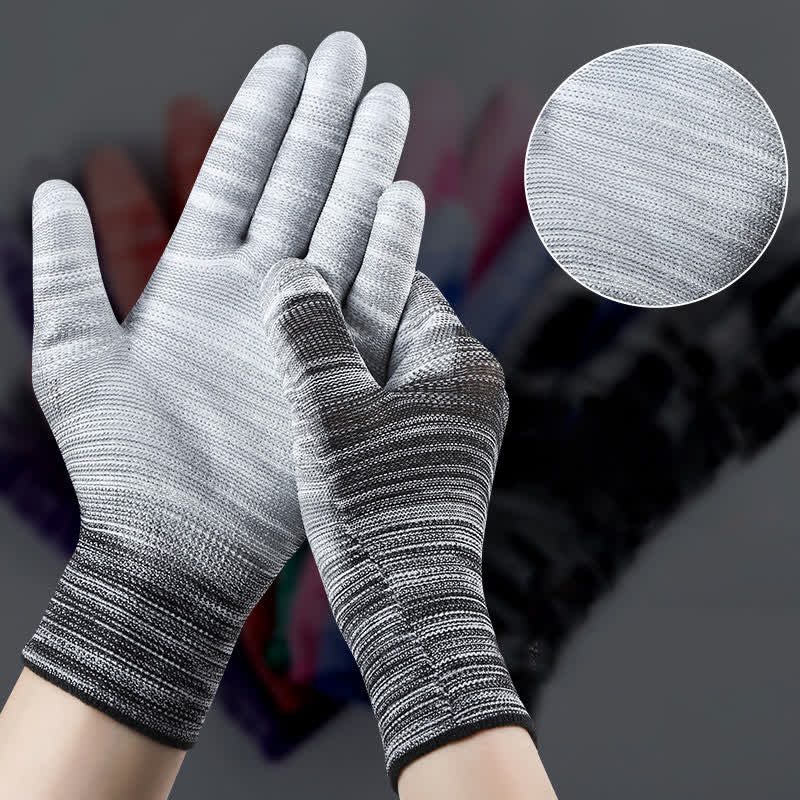 Gestreifte, verschleißfeste, rutschfeste Arbeitsschutzhandschuhe (24 Paar)