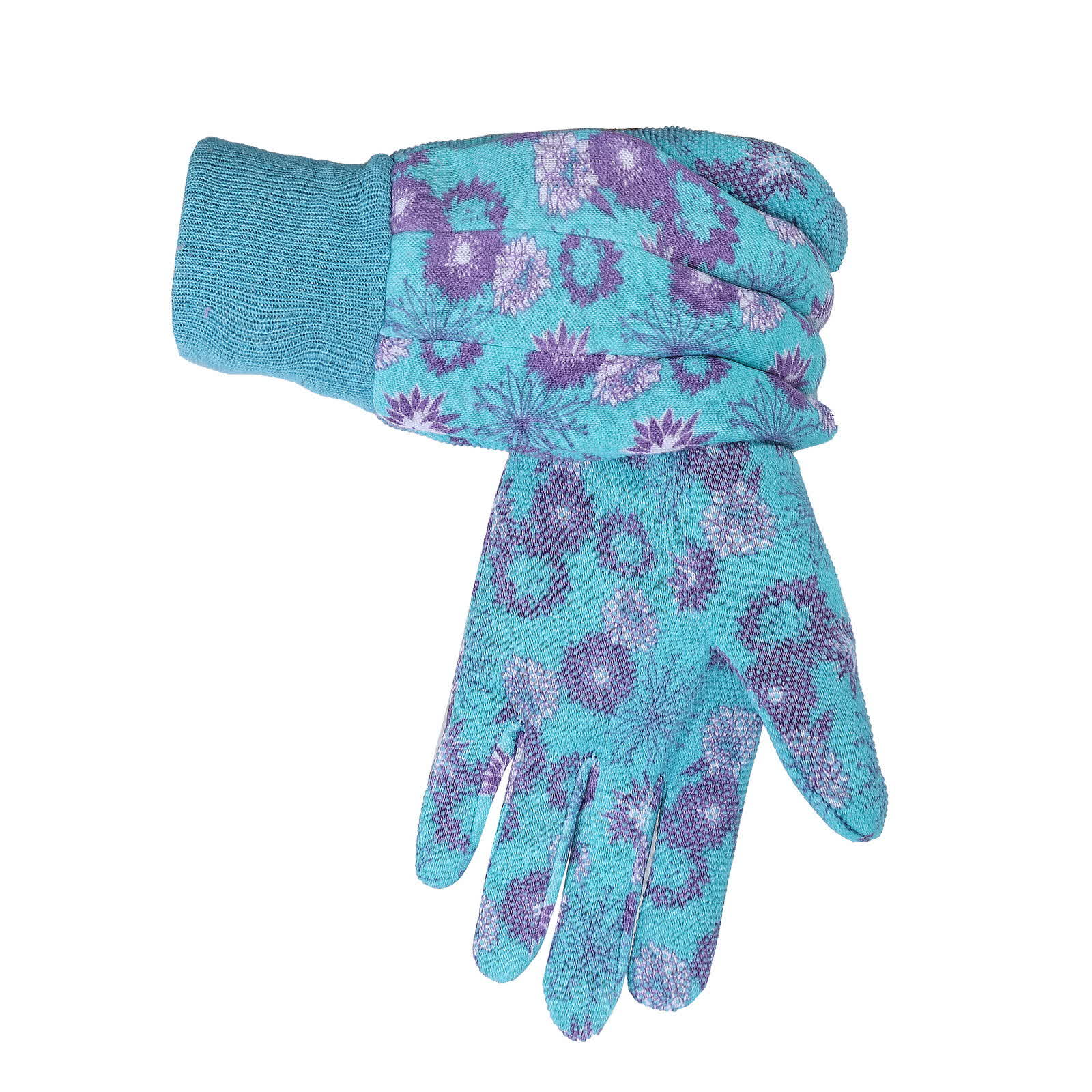 Gestrickte Gartenhandschuhe mit Blumendruck (3 Paar) - image 1
