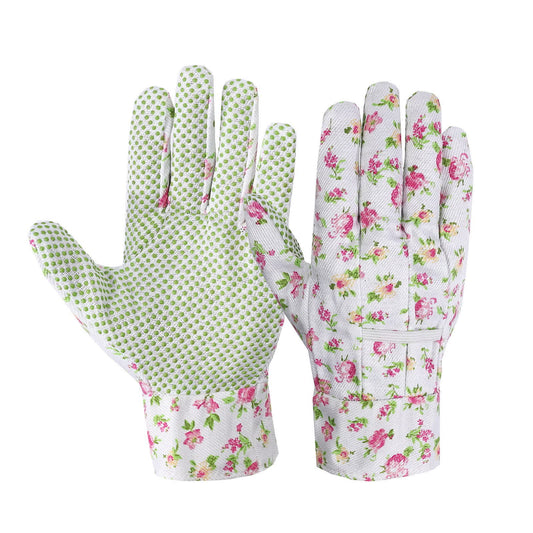 Elegante Gartenhandschuhe mit Blumendruck (3 Paar) - Rosa - Einheitsgröße - image 1