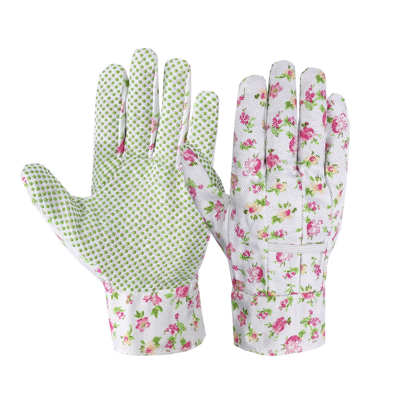 Elegante Gartenhandschuhe mit Blumendruck (3 Paar) - Rosa - Einheitsgröße - image 0