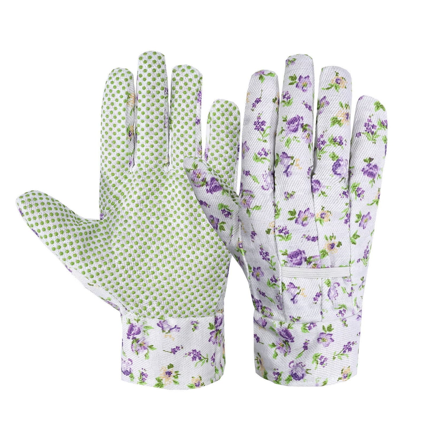 Elegante Gartenhandschuhe mit Blumendruck (3 Paar) - Lila - Einheitsgröße - image 2
