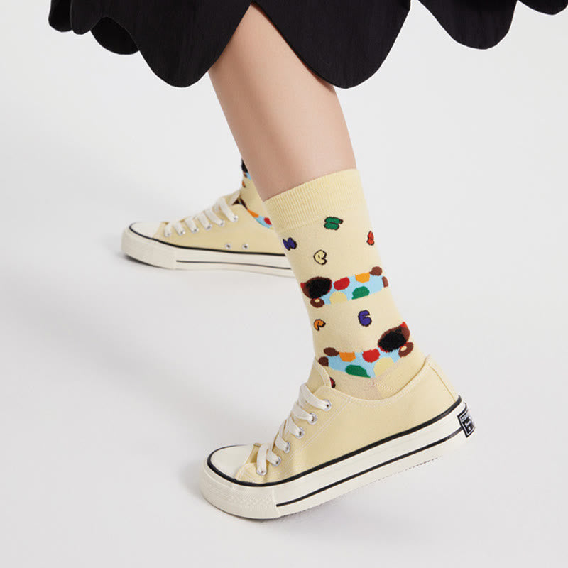 Viertelsocken mit niedlicher Cartoon-Illustration (5 Paar) - image 10
