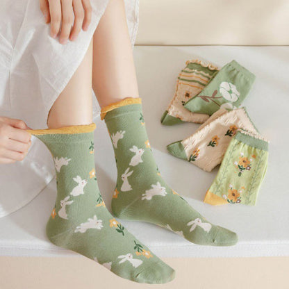 Viertelsocken mit Waldblumen-Staubblättern (5 Paar) - image 5
