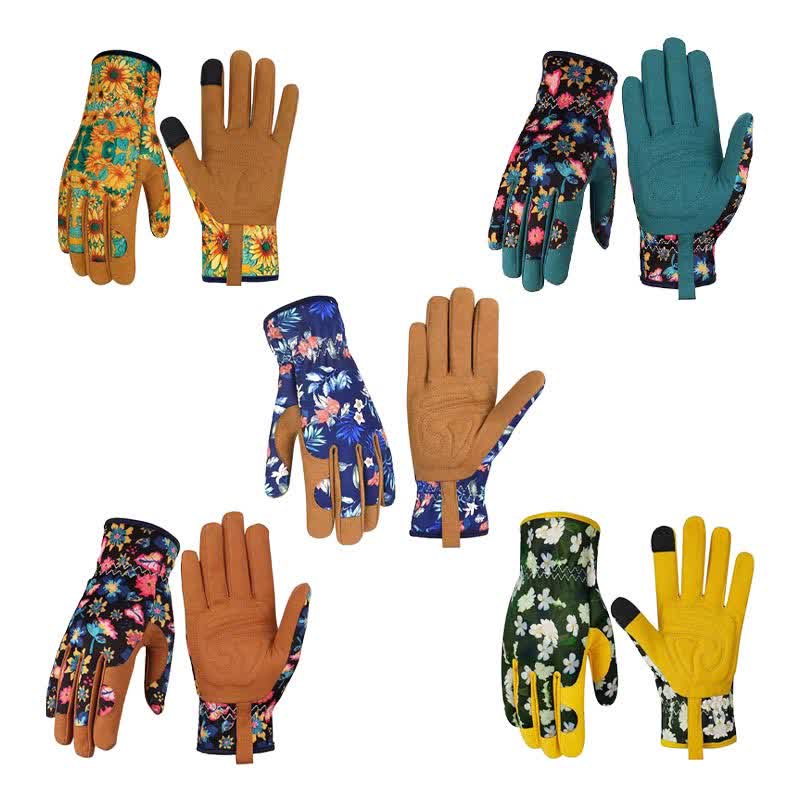 Gartenhandschuhe mit lebendigem Blumendruck - image 1