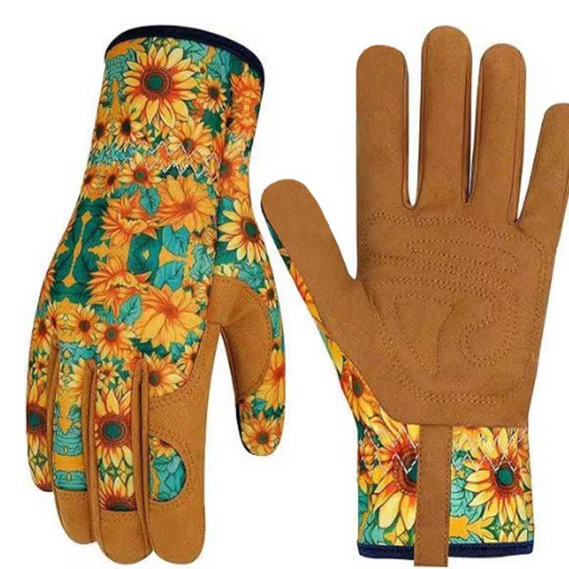 Gartenhandschuhe mit lebendigem Blumendruck - E - Einheitsgröße - image 8