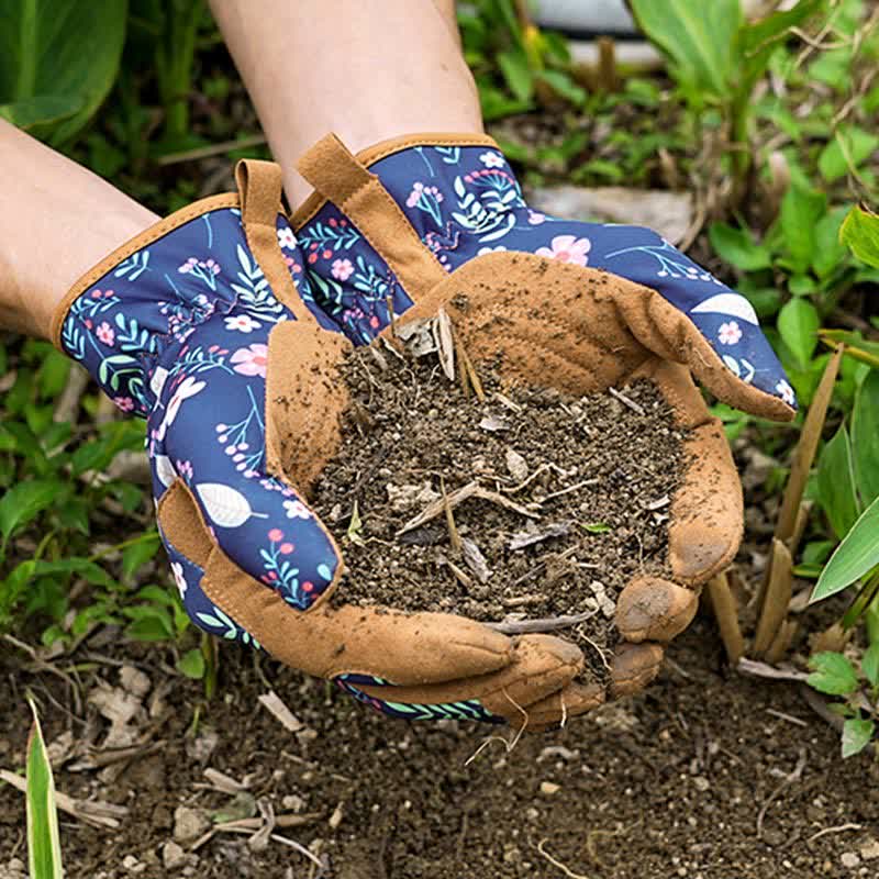 Gartenhandschuhe mit lebendigem Blumendruck - image 4