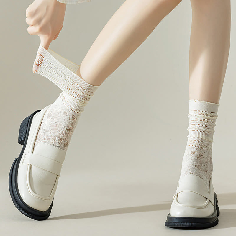 Lockere Socken aus Spitzennetz (6 Paar)