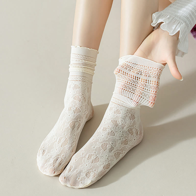 Lockere Socken aus Spitzennetz (6 Paar)