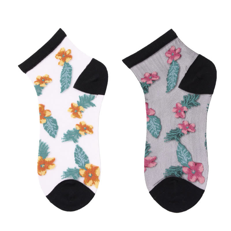 Söckchen mit Retro-Blumenmotiv (6 Paar) - image 5