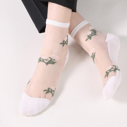 Elegante Blumen-Viertel-Socken (5 Paar) - image 11