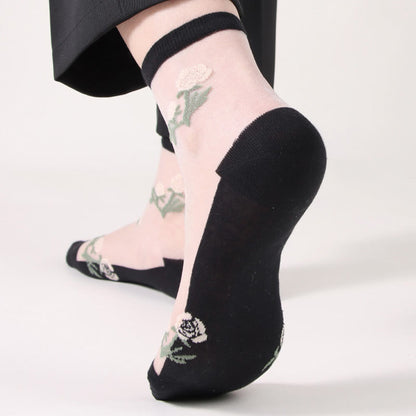 Elegante Blumen-Viertel-Socken (5 Paar) - image 8