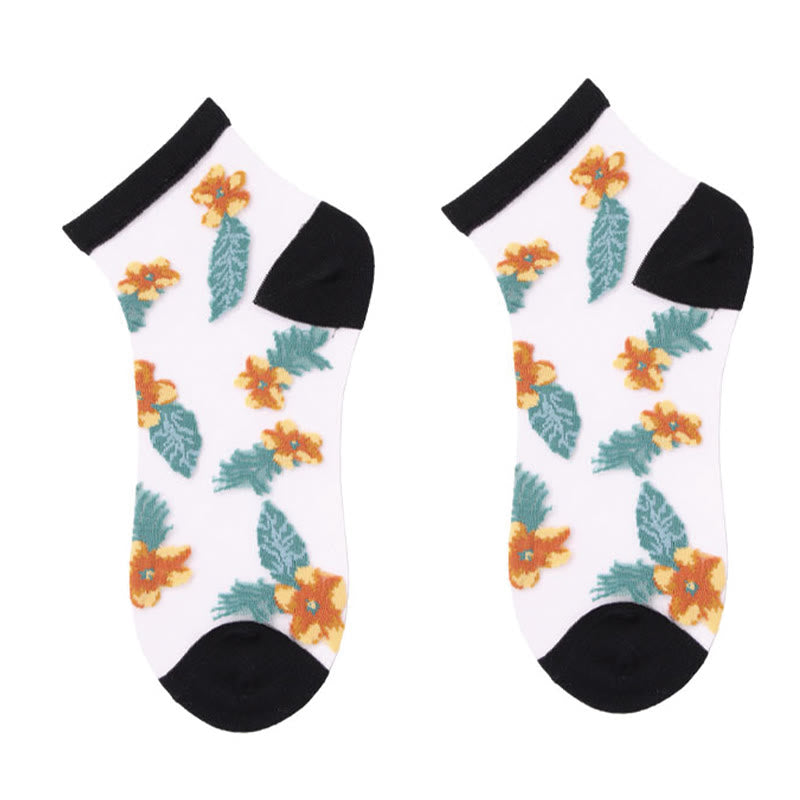 Söckchen mit Retro-Blumenmotiv (6 Paar) - Nackt - EU36-40 (US3-7) - image 7