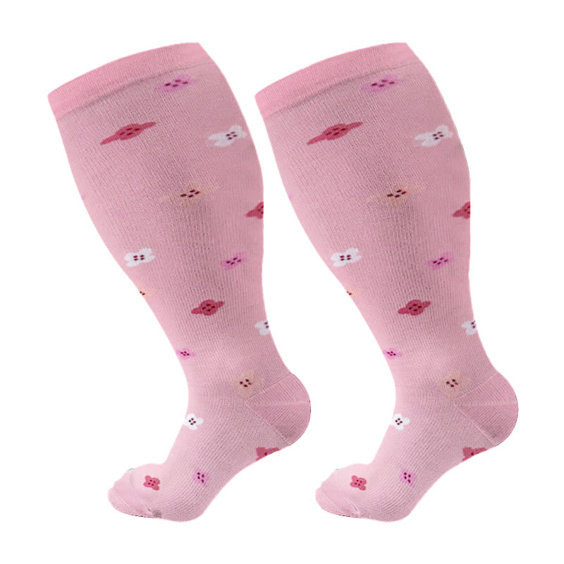 Plus Size Lute Pink Kompressionsstrümpfe - Rosa - 4XL - image 8