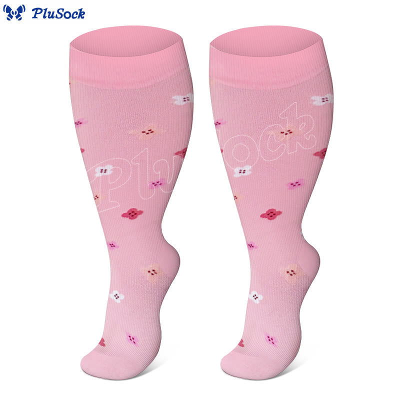 Plus Size Lute Pink Kompressionsstrümpfe - image 4