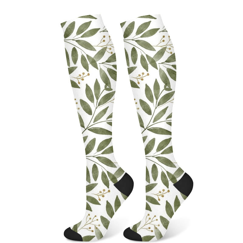 Kompressionsstrümpfe mit Monstera-Blättern (3 Paar) - Hellgrün (1 Paar) - S/M - image 7