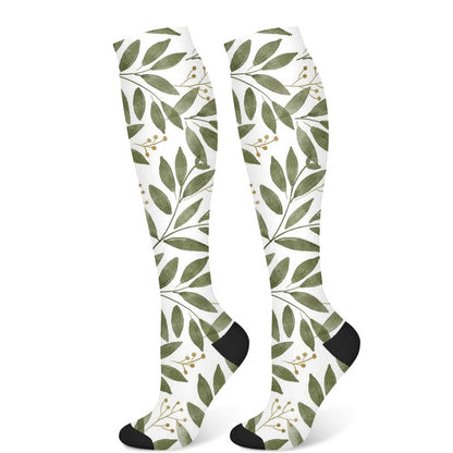 Kompressionsstrümpfe mit Monstera-Blättern (3 Paar) - Hellgrün (1 Paar) - S/M - image 7